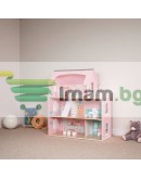 Дървена къщичка за кукли LED осветление и аксесоари